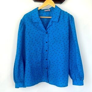 Vintage Retro 80s button down  blouse